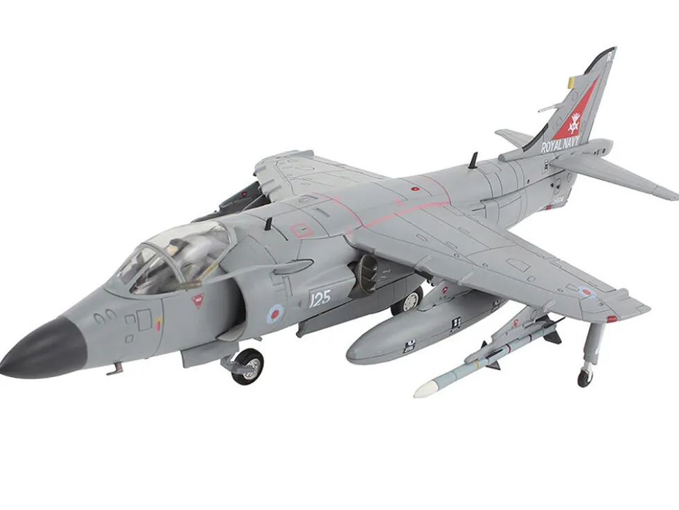British Aerospace Sea Harrier FA.2 Aircraft with Sea Eagle Missiles "ZH804, Fairford" (2002) British Royal Navy "Air Power Series" 1/72 Diecast Model by Hobby Master