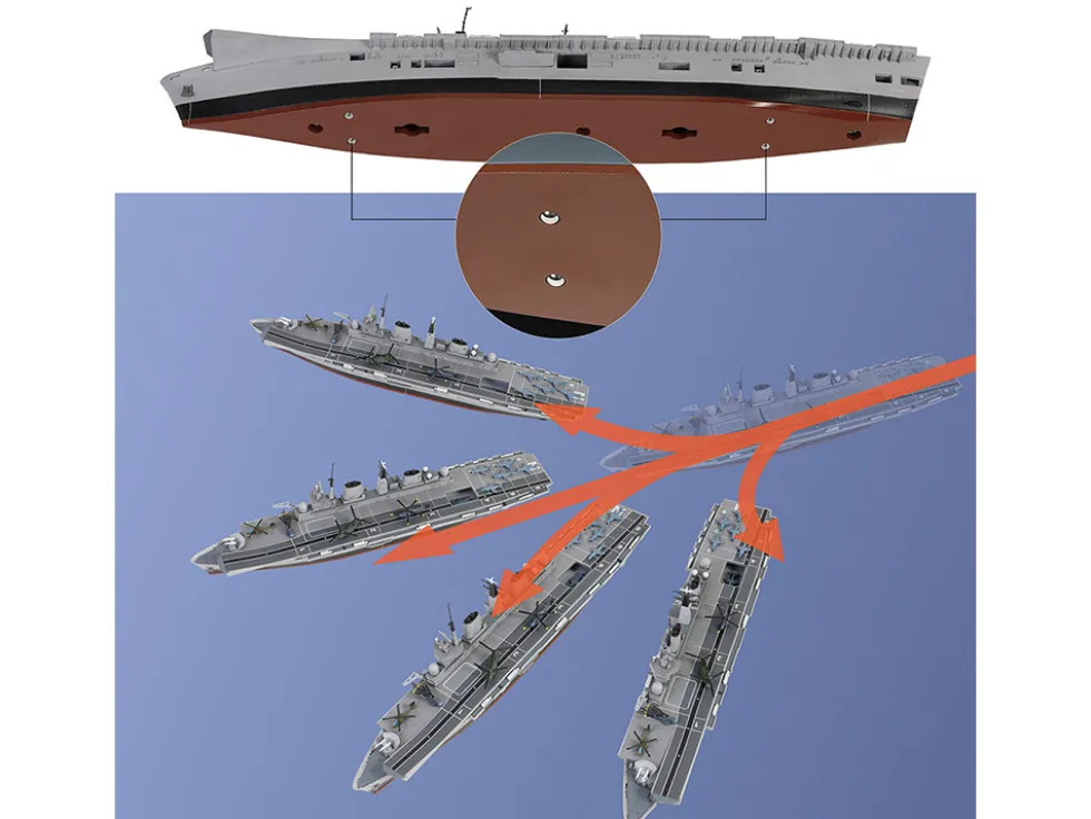 British HMS Invincible (R05) Aircraft Carrier Waterline Edition "Falklands War" (1982) British Royal Navy "Battleship" Series 1/700 Diecast Model by Metal Proud