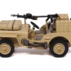 British SAS 1/4-Ton Willys Jeep with Vickers K Machine Gun Desert Sand "British Royal Army" 1/43 Diecast Model by Militaria Die Cast