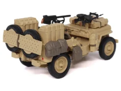 British SAS 1/4-Ton Willys Jeep with Vickers K Machine Gun Desert Sand "British Royal Army" 1/43 Diecast Model by Militaria Die Cast