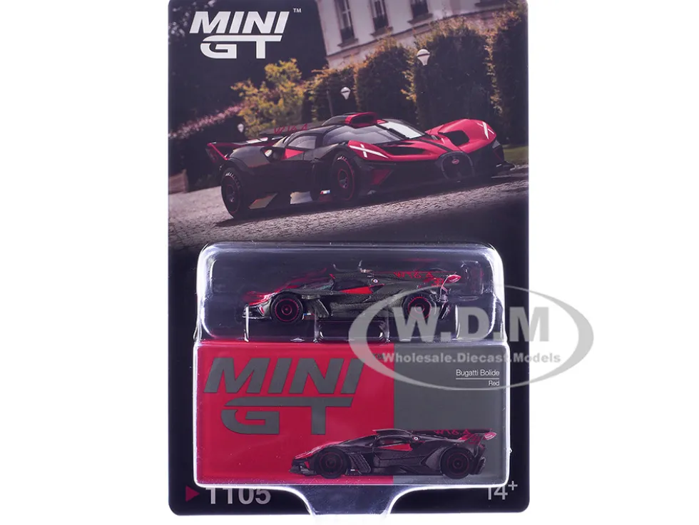 Bugatti Bolide Red and Carbon Fiber Limited Edition 1/64 Diecast Model Car by Mini GT