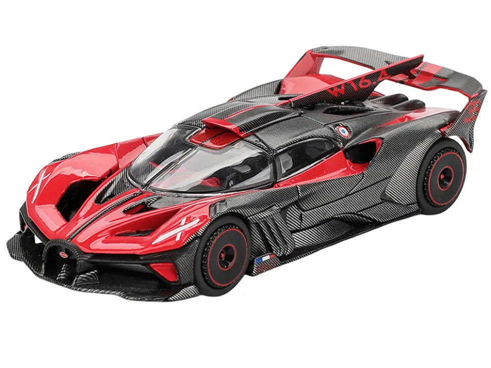 Bugatti Bolide Red and Carbon Fiber Limited Edition 1/64 Diecast Model Car by Mini GT