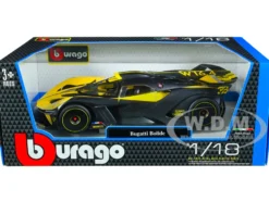 Bugatti Bolide Yellow Carbon Gray 1/18 Diecast Model Car Bburago 11047