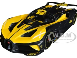 Bugatti Bolide Yellow Carbon Gray 1/18 Diecast Model Car Bburago 11047