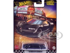 2016 Bugatti Chiron Black "Boulevard" Series Diecast Model Car by Hot Wheels