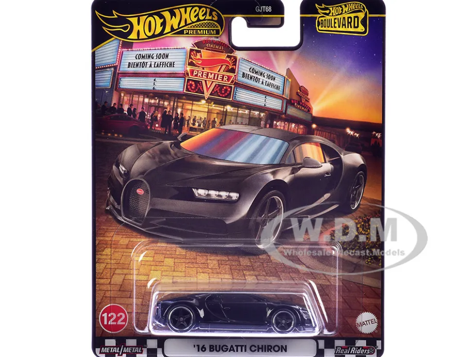 2016 Bugatti Chiron Black "Boulevard" Series Diecast Model Car by Hot Wheels