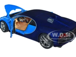 Bugatti Chiron Blue Dark Blue Two-Tone NEX Models Series 1/24 Diecast Model Car Welly 24077W-BL