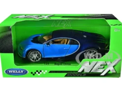 Bugatti Chiron Blue Dark Blue Two-Tone NEX Models Series 1/24 Diecast Model Car Welly 24077W-BL