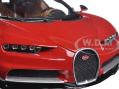 2016 Bugatti Chiron Red with Black 1/18 Diecast Model Car Bburago 11040