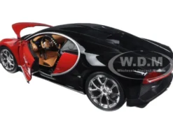 2016 Bugatti Chiron Red with Black 1/18 Diecast Model Car Bburago 11040