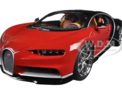 2016 Bugatti Chiron Red with Black 1/18 Diecast Model Car Bburago 11040