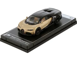 Bugatti Chiron Supersport Silk Gold Metallic and Nocturne Black Hypercar League Collection 1/64 Diecast Model Car PosterCars H10B
