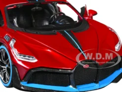 Bugatti Divo Red Metallic with Carbon and Blue Accents 