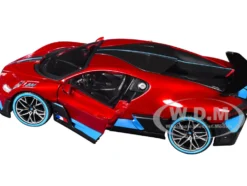 Bugatti Divo Red Metallic with Carbon and Blue Accents 