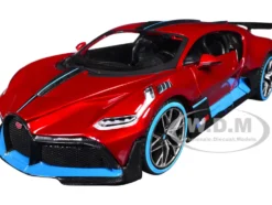 Bugatti Divo Red Metallic with Carbon and Blue Accents 