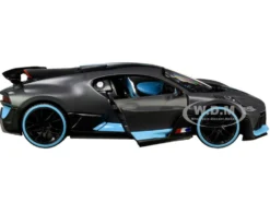 Bugatti Divo Satin Charcoal Gray Carbon Blue Accents Special Edition 1/24 Diecast Model Car Maisto 31526