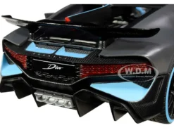 Bugatti Divo Satin Charcoal Gray Carbon Blue Accents Special Edition 1/24 Diecast Model Car Maisto 31526