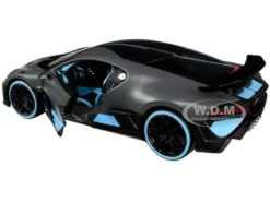 Bugatti Divo Satin Charcoal Gray Carbon Blue Accents Special Edition 1/24 Diecast Model Car Maisto 31526