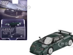 Bugatti EB110 GT Verde Scuro Dark Green Metallic Limited Edition 1/64 Diecast Model Car by Mini GT