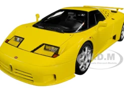 Bugatti EB110 SS Super Sport Giallo Bugatti Yellow Silver Wheels 1/18 Model Car Autoart 70918