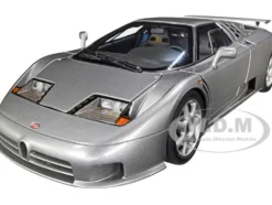 Bugatti EB110 SS Super Sport Grigio Metalizzatto Silver Metallic Silver Wheels 1/18 Model Car Autoart 70916
