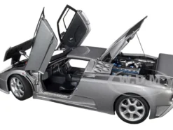 Bugatti EB110 SS Super Sport Grigio Metalizzatto Silver Metallic Silver Wheels 1/18 Model Car Autoart 70916