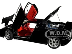 Bugatti EB110 SS Super Sport Nero Vernice Black Red Interior Silver Wheels 1/18 Model Car Autoart 70919