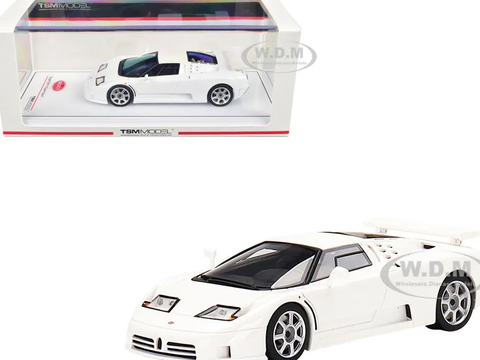 Bugatti EB110 Super Sport Bianco Monaco White 1/43 Model Car True Scale Miniatures TSM430673