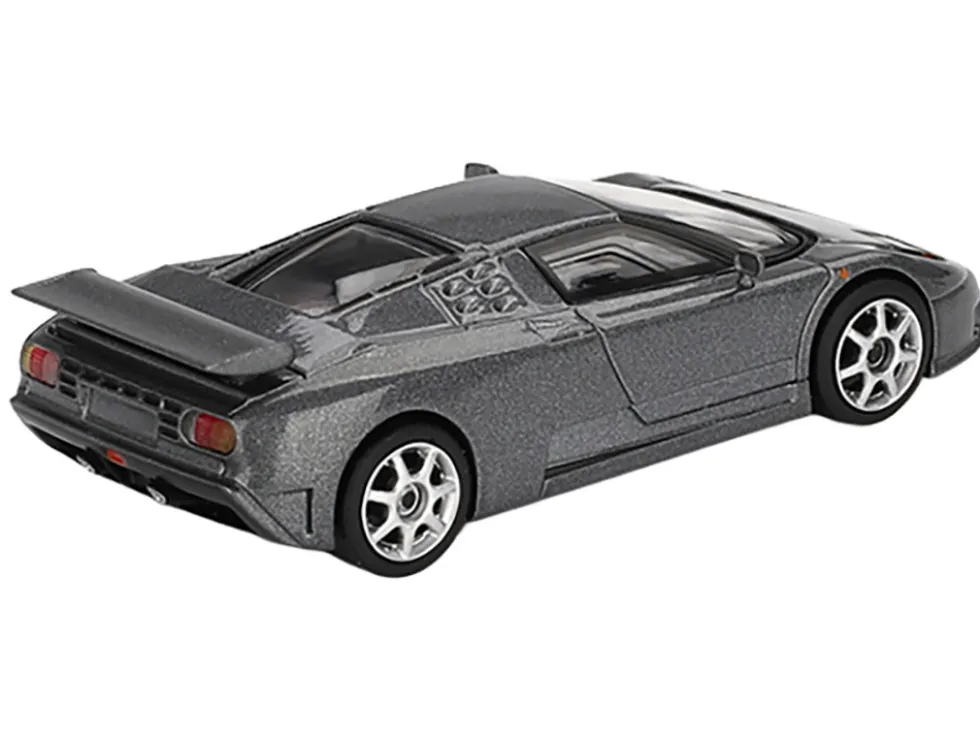 Bugatti EB110 Super Sport Grigio Scuro Dark Gray Metallic Limited Edition 1/64 Diecast Model Car by Mini GT