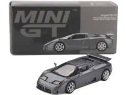 Bugatti EB110 Super Sport Grigio Scuro Dark Gray Metallic Limited Edition 1/64 Diecast Model Car by Mini GT