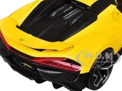Bugatti Mistral Yellow with Carbon Accents 1/18 Diecast Model Car by Bburago
