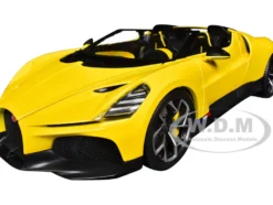 Bugatti Mistral Yellow with Carbon Accents 1/18 Diecast Model Car by Bburago