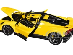 Bugatti Mistral Yellow with Carbon Accents 1/18 Diecast Model Car by Bburago