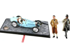 1934 Bugatti T59 Road Version Light Blue Driver Etorre Bugatti Jean Bugatti Figures 1/18 Models Le Mans Miniatures FLM18001MLB