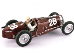 Bugatti T59 #28 Tazio Nuvolari Monaco GP 1934 Driver Mounted Etorre Bugatti Jean Bugatti Figures 1/18 Models Le Mans Miniatures FLM18000228M