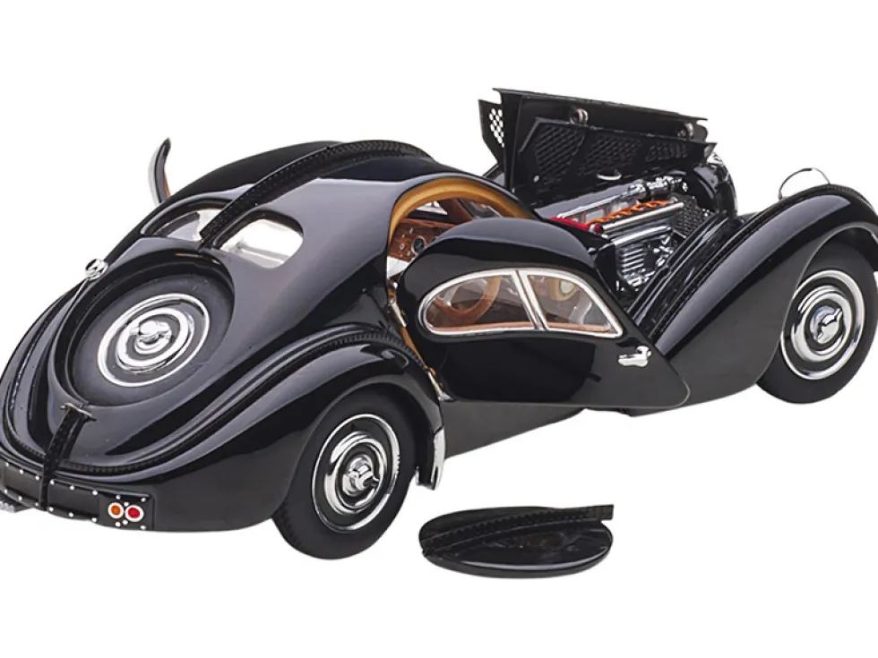 1938 Bugatti Type 57SC Atlantic Disc Wheels Black 1/43 Diecast Model Car Autoart 50946