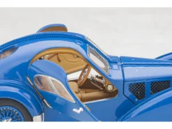 1938 Bugatti Type 57SC Atlantic Metal Wire Spoke Wheels Blue 1/43 Diecast Model Car Autoart 50947