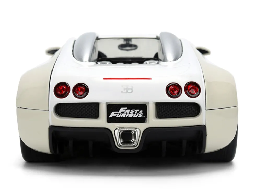 2011 Bugatti Veyron White and Tan "Furious 7" (2015) Movie "25 Years of Fast & Furious" Series 1/24 Diecast Model Car by Jada