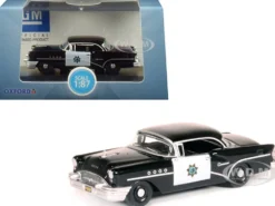 1955 Buick Century California Highway Patrol CHP Black 1/87 HO Scale Diecast Model Car Oxford Diecast 87BC55003