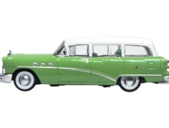 1954 Buick Century Estate Wagon Willow Green and White 1/87 HO Scale Diecast Model Car Oxford Diecast 87BCE54003