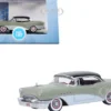 1955 Buick Century Windsor Gray and Dover White with Carlsbad Black Top 1/87 (HO) Scale Diecast Model Car Oxford Diecast 87BC55007