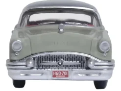 1955 Buick Century Windsor Gray and Dover White with Carlsbad Black Top 1/87 (HO) Scale Diecast Model Car Oxford Diecast 87BC55007