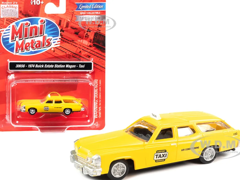 1974 Buick Estate Station Wagon Taxi Yellow 1/87 (HO) Scale Model Classic Metal Works 30656