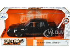 1987 Buick Grand National Black Metallic Blackbird Bigtime Muscle Series 1/24 Diecast Model Car Jada 34199