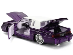 1987 Buick Grand National Candy Purple with Graphics and White Top and Interior "Bigtime Muscle" Series 1/24 Diecast Model Car by Jada