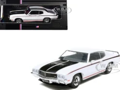 1970 Buick GSX Apollo White with Black and Red Stripes 1/43 Diecast Model by IXO Models