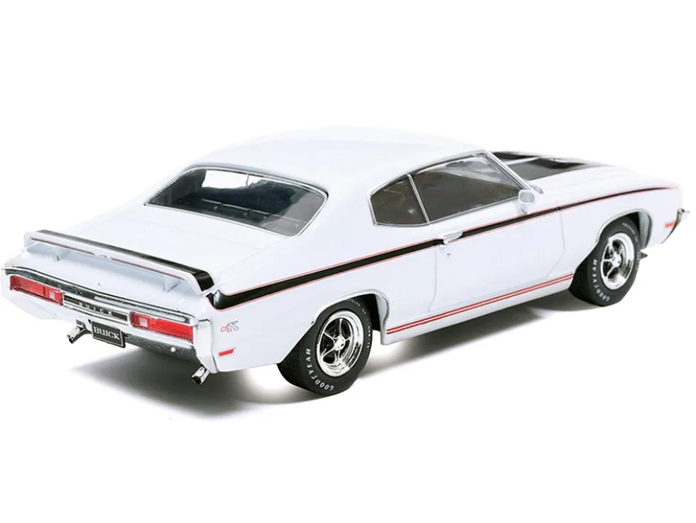 1970 Buick GSX Apollo White with Black and Red Stripes 1/43 Diecast Model by IXO Models