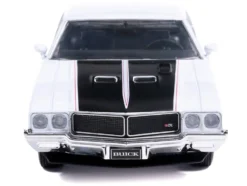 1970 Buick GSX Apollo White with Black and Red Stripes 1/43 Diecast Model by IXO Models