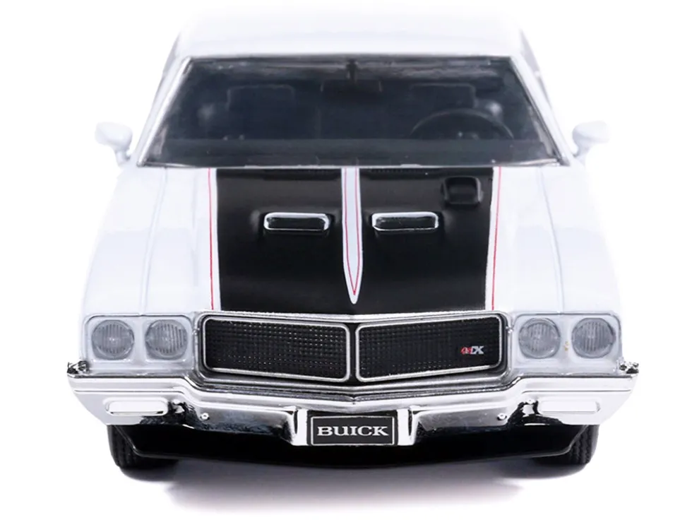 1970 Buick GSX Apollo White with Black and Red Stripes 1/43 Diecast Model by IXO Models