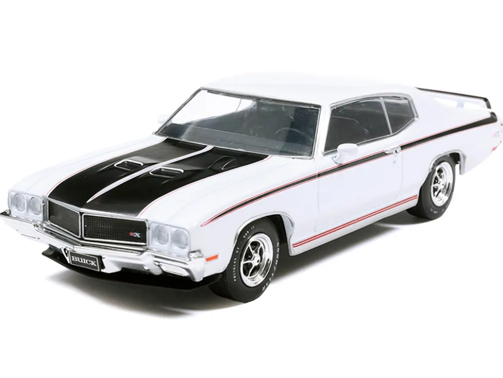 1970 Buick GSX Apollo White with Black and Red Stripes 1/43 Diecast Model by IXO Models